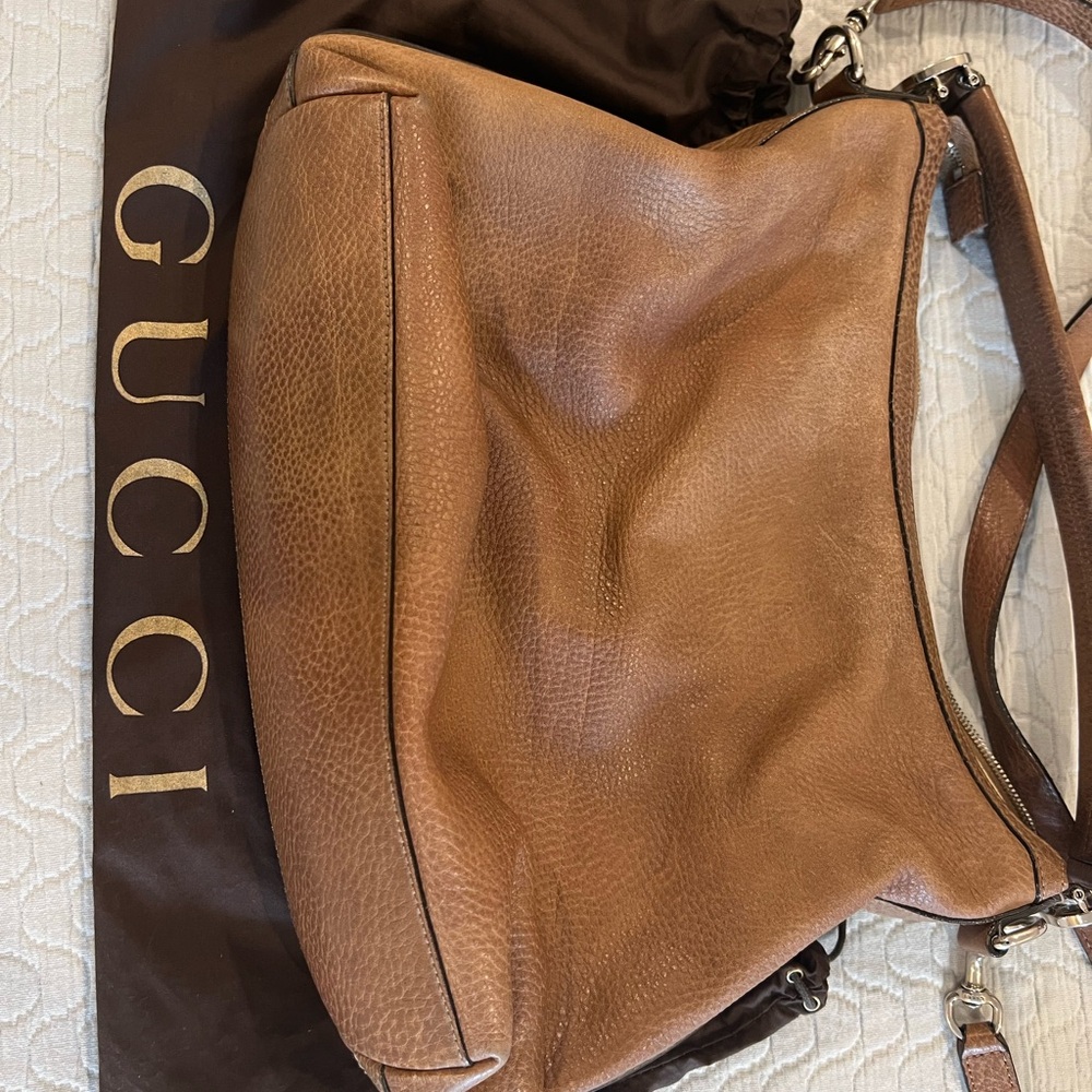 Gucci Tan Hobo Leather Shoulder Bag - Picture 2 of 7